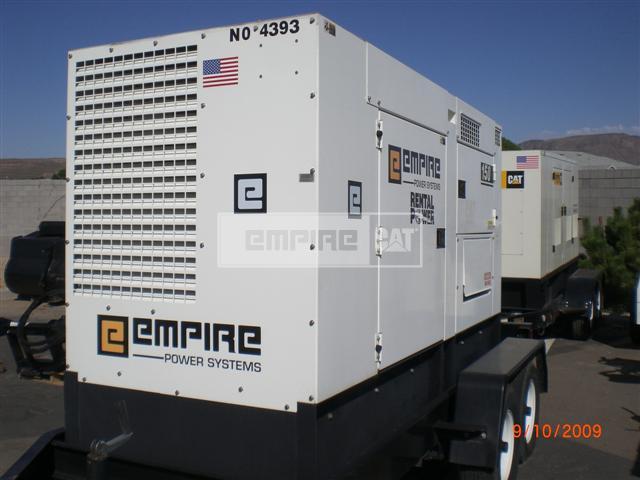 120 kW Multiquip DCA150, sonoatenuado, sobre remolque, tanque combustible, 2005,(6)